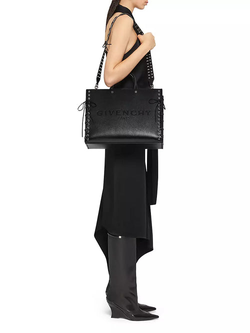 Medium G-Tote Shopping Bag In Corset Style Leather