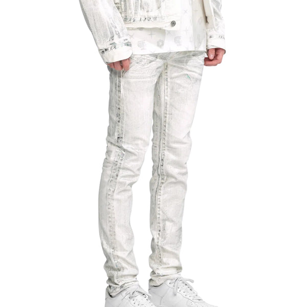 Purple-brand White X Ray Iridescent Wave Foil Jeans Mens Style : P001-wxrw123