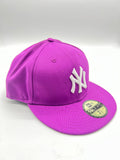 New Era 59fifty New York Yankees Basic Logo Grape Fitted  Hat Unisex Style : Hhh-91012941