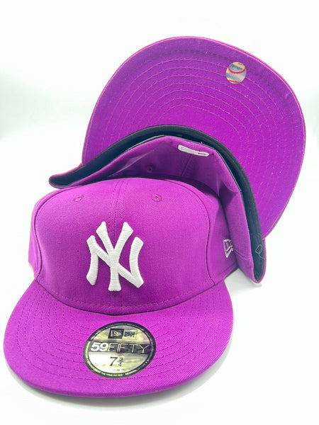 New Era 59fifty New York Yankees Basic Logo Grape Fitted  Hat Unisex Style : Hhh-91012941