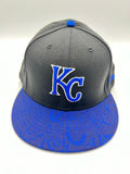 New Era 59fifty Kansas City Royals Black/royal Blue Printed Brim Fitted Hat Unisex Style : Hhh-03265998