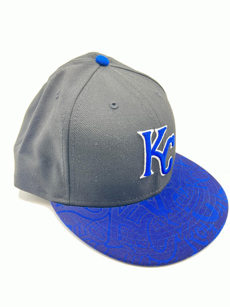 New Era 59fifty Kansas City Royals Black/royal Blue Printed Brim Fitted Hat Unisex Style : Hhh-03265998