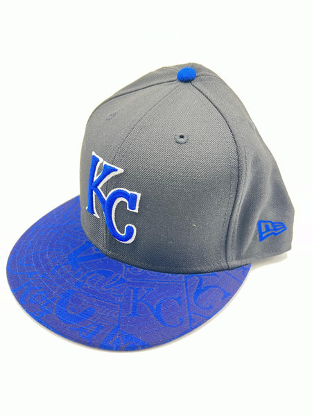 New Era 59fifty Kansas City Royals Black/royal Blue Printed Brim Fitted Hat Unisex Style : Hhh-03265998