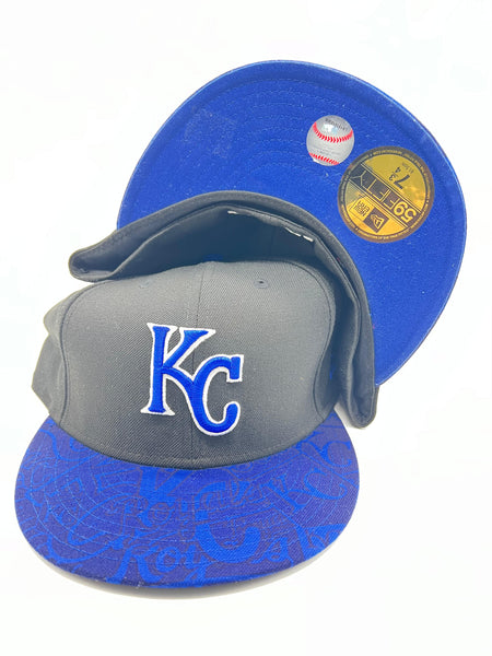 New Era 59fifty Kansas City Royals Black/royal Blue Printed Brim Fitted Hat Unisex Style : Hhh-03265998