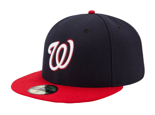 New Era 59fifty Washington Nationals Basic Logo Navy/red Fitted Hat Unisex Style : Hhh-33202852