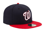 New Era 59fifty Washington Nationals Basic Logo Navy/red Fitted Hat Unisex Style : Hhh-33202852