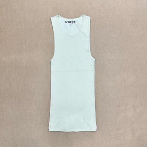 G WEST MENS GYM TANKS - CLOUD CREAM