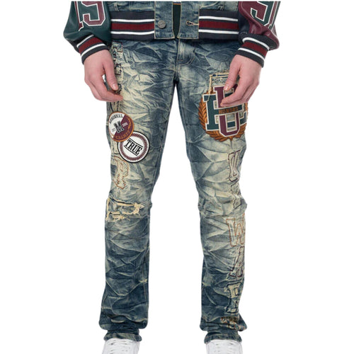 Smoke Rise Varsity Patch Jeans Mens Style : Jp24545