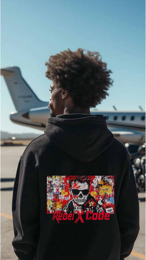 Rebel X Code Chaos Collage Hoodie Mens Style : RXCHDBG002