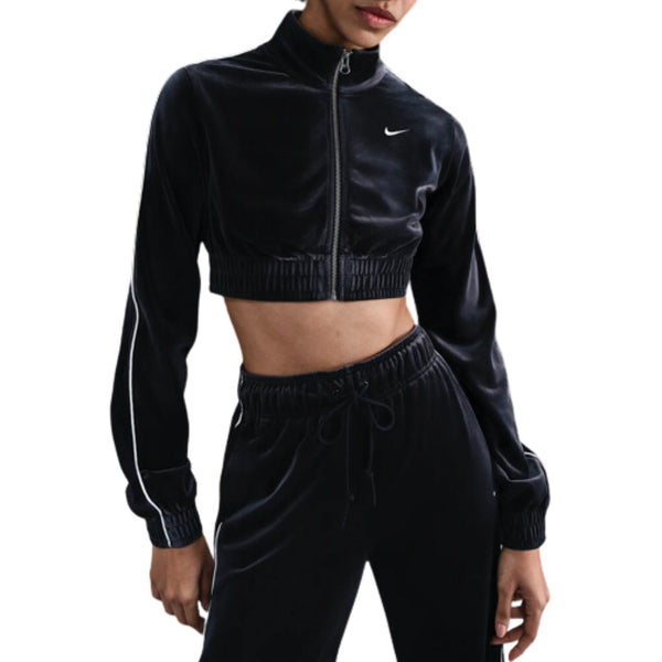 Nike Sportswear Collection Women's Cropped Velour Full-zip Top Womens Style : Fz3679