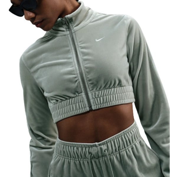 Nike Sportswear Collection Women's Cropped Velour Full-zip Top Womens Style : Fz3679