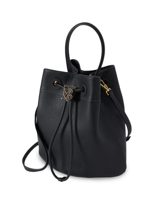 Small Grainy Leather TB Bucket Bag