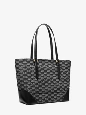 Aria Signature Logo Jacquard Large Tote Bag -Black