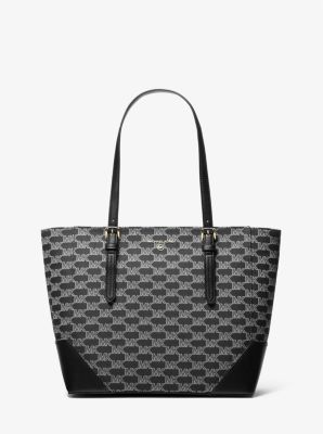 Aria Signature Logo Jacquard Large Tote Bag -Black