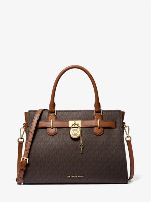 Hamilton Signature Logo Medium Satchel - Brown