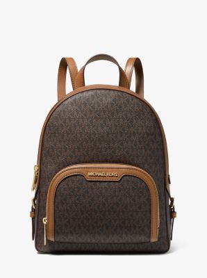 Jaycee Signature Logo Medium Backpack - Brown