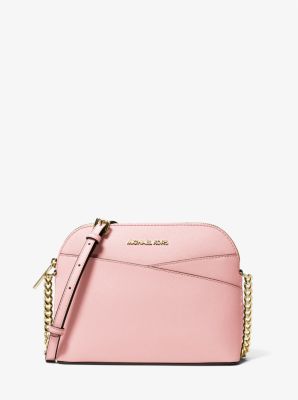 Jet Set Travel Saffiano Leather Dome Medium Crossbody - Powder Blush