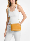 Jet Set Travel Saffiano Leather Dome Medium Crossbody -Golden Rod