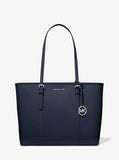 Jet Set Travel Saffiano Leather Large Tote Bag - Navy