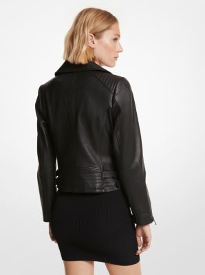 Leather Moto Jacket - Black