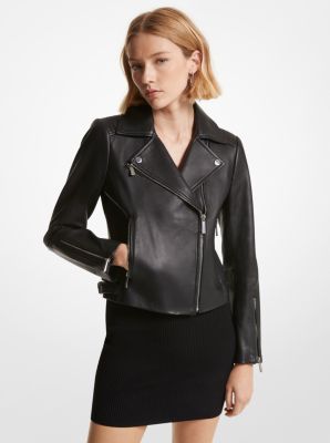 Leather Moto Jacket - Black