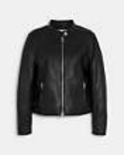 Leather Racer Jacket - Black