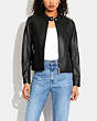 Leather Racer Jacket - Black