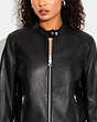 Leather Racer Jacket - Black